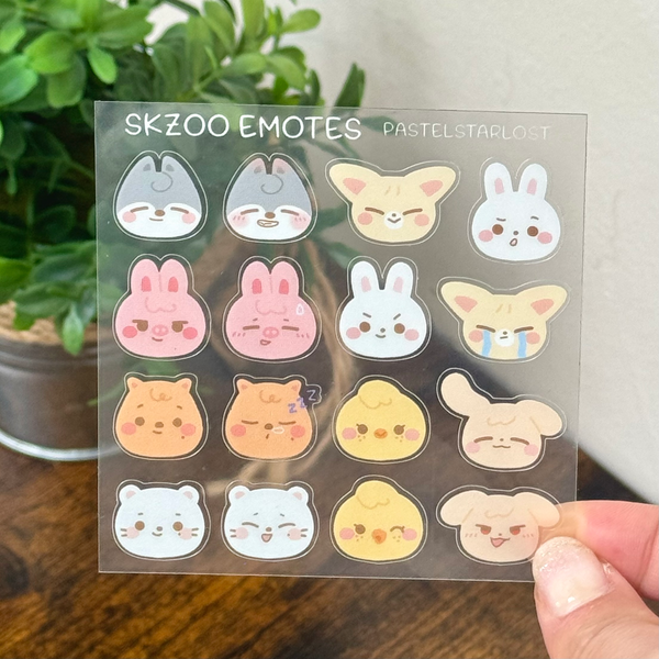 SKZ Emotes Transparent Sticker Sheet