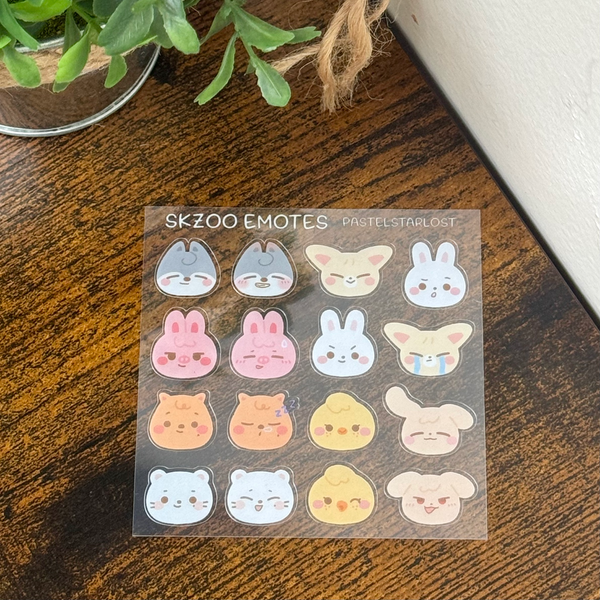 SKZ Emotes Transparent Sticker Sheet