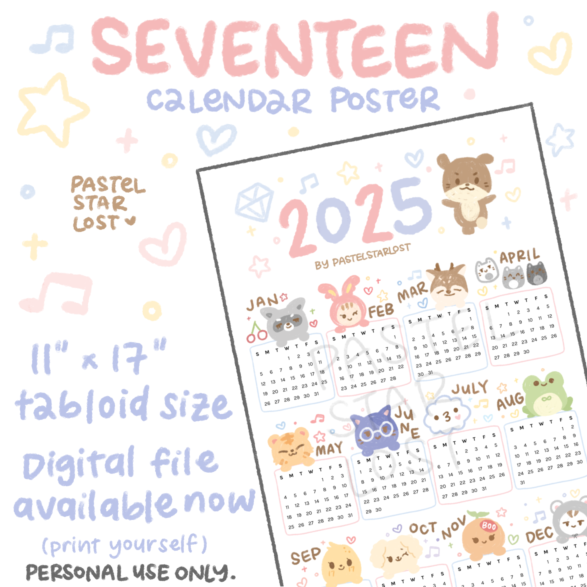 SEVENTEEN 2025 Poster Calendar [DIGITAL DOWNLOAD]